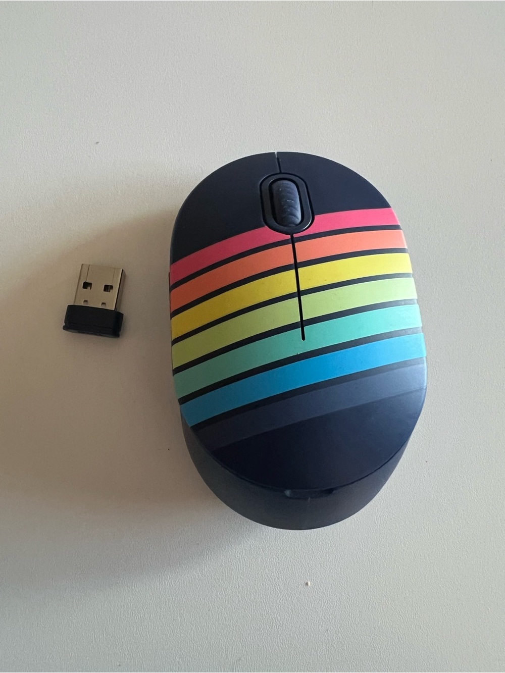 On Running Navy Blue Wireless Mouse with USB Receiver